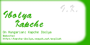 ibolya kapche business card